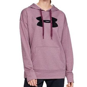 Under Armour Women's Armour Fleece Chenille Logo Hoodie Purple XL